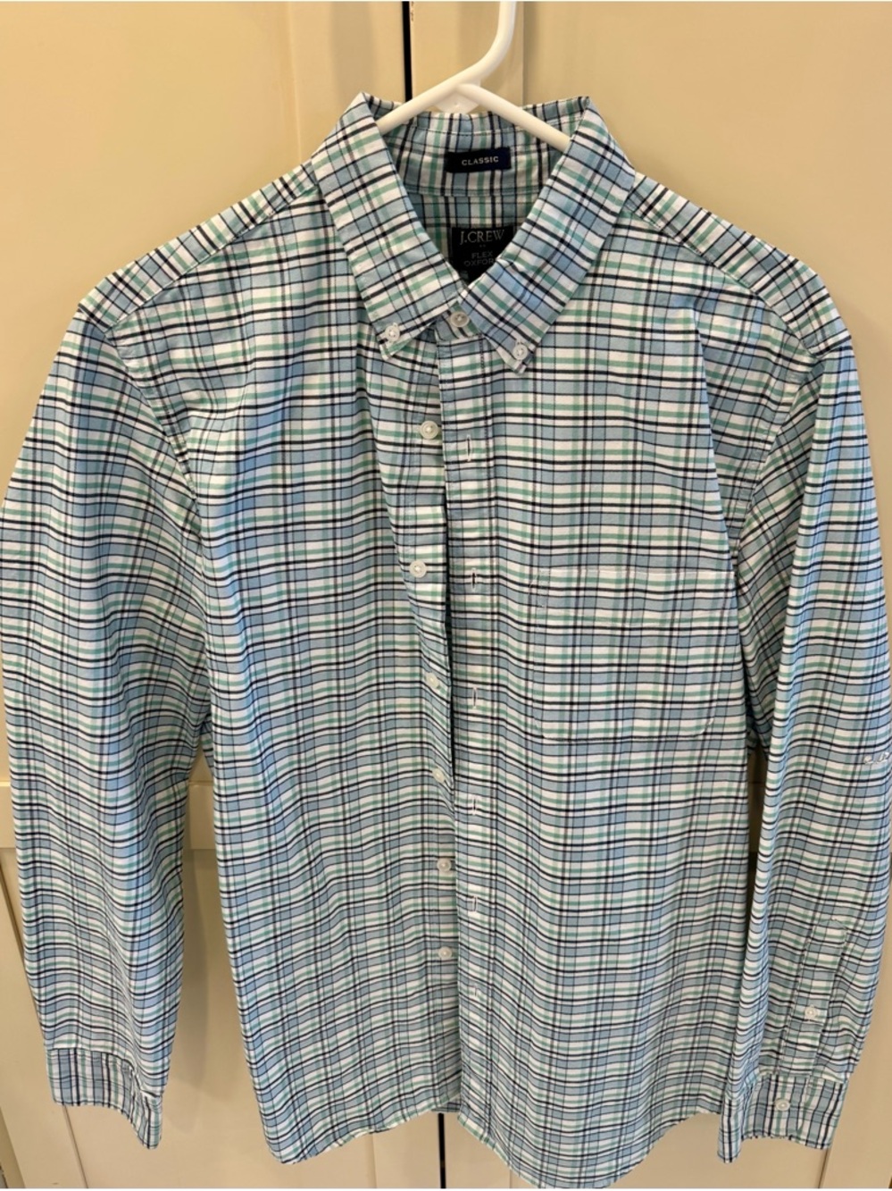 J. Crew Plaid Button-Down Shirt in Blue and Green
